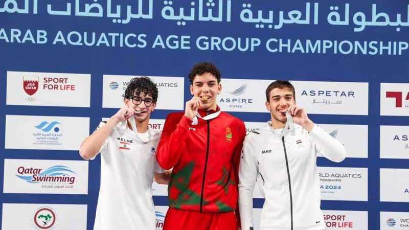 La Sélection Marocaine de Natation Brille au Championnat Arabe Juniors à Doha avec Six Médailles